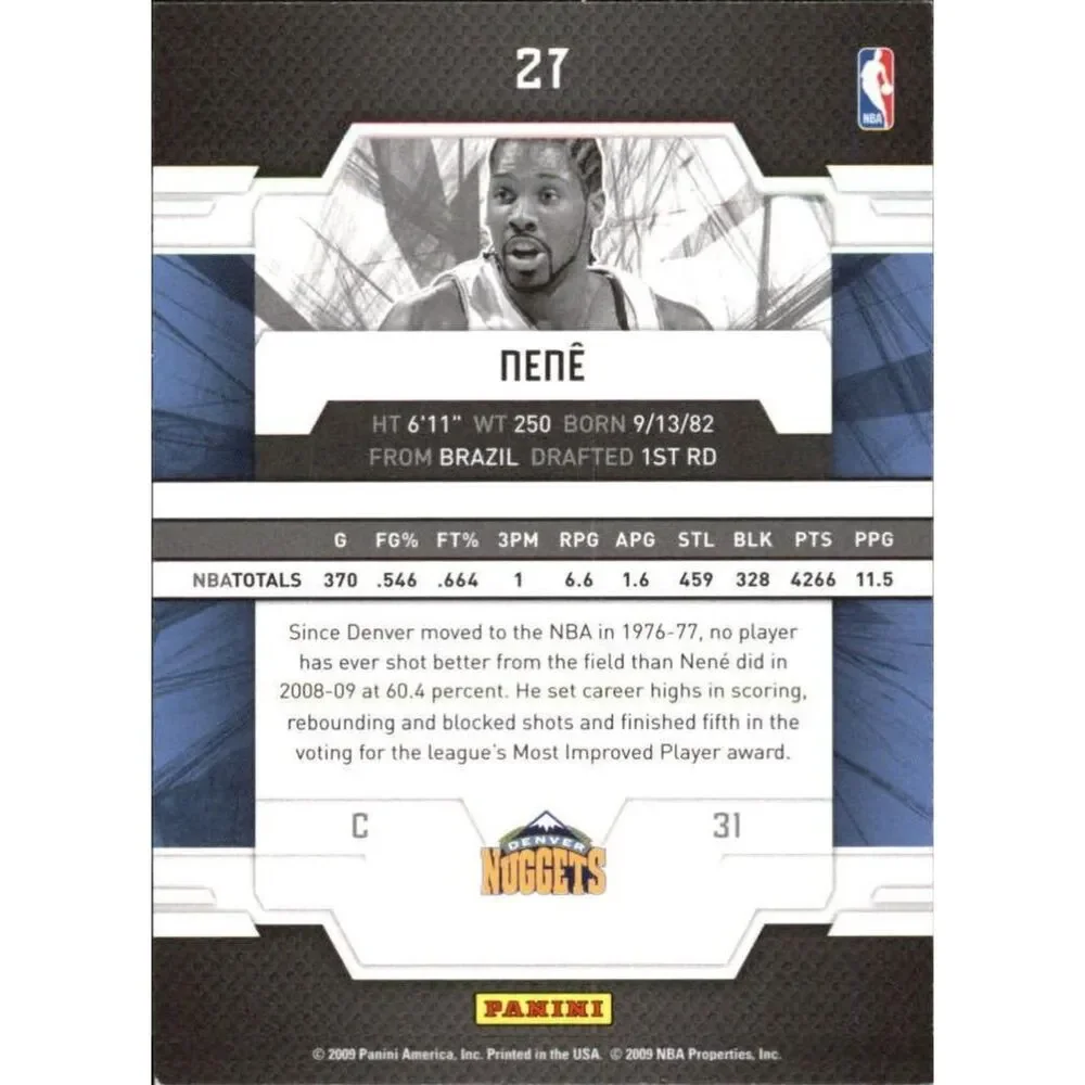2009 Donruss Elite Basketball Card - #27 Nene